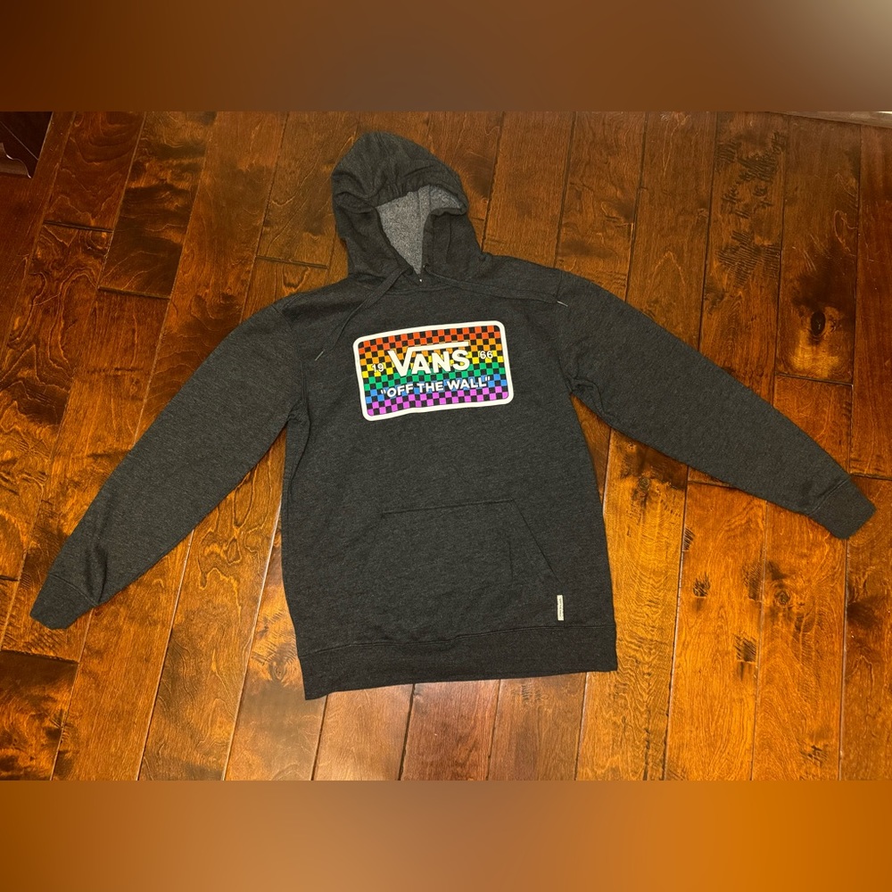 Vans Men's Off The Wall Relive Checks Hoodie Sweatshirt Rainbow Size Small